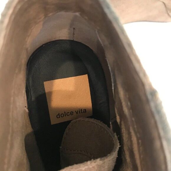 DV Dolce Vita Gael Tan Suede Lace Up Wedge Heel Ankle Boot Bootie - Picture 6 of 8